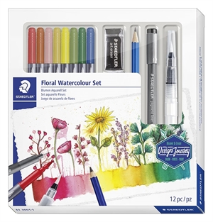 Staedtler Set de culori cu motive florale pentru acuarelă asortate (12)